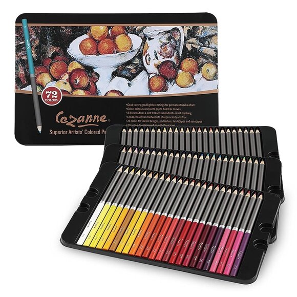 Cezanne Superior Artist’s Colored Pencils 72 Colors with Roll-Up Zipper Pouch - Picture 2 of 13